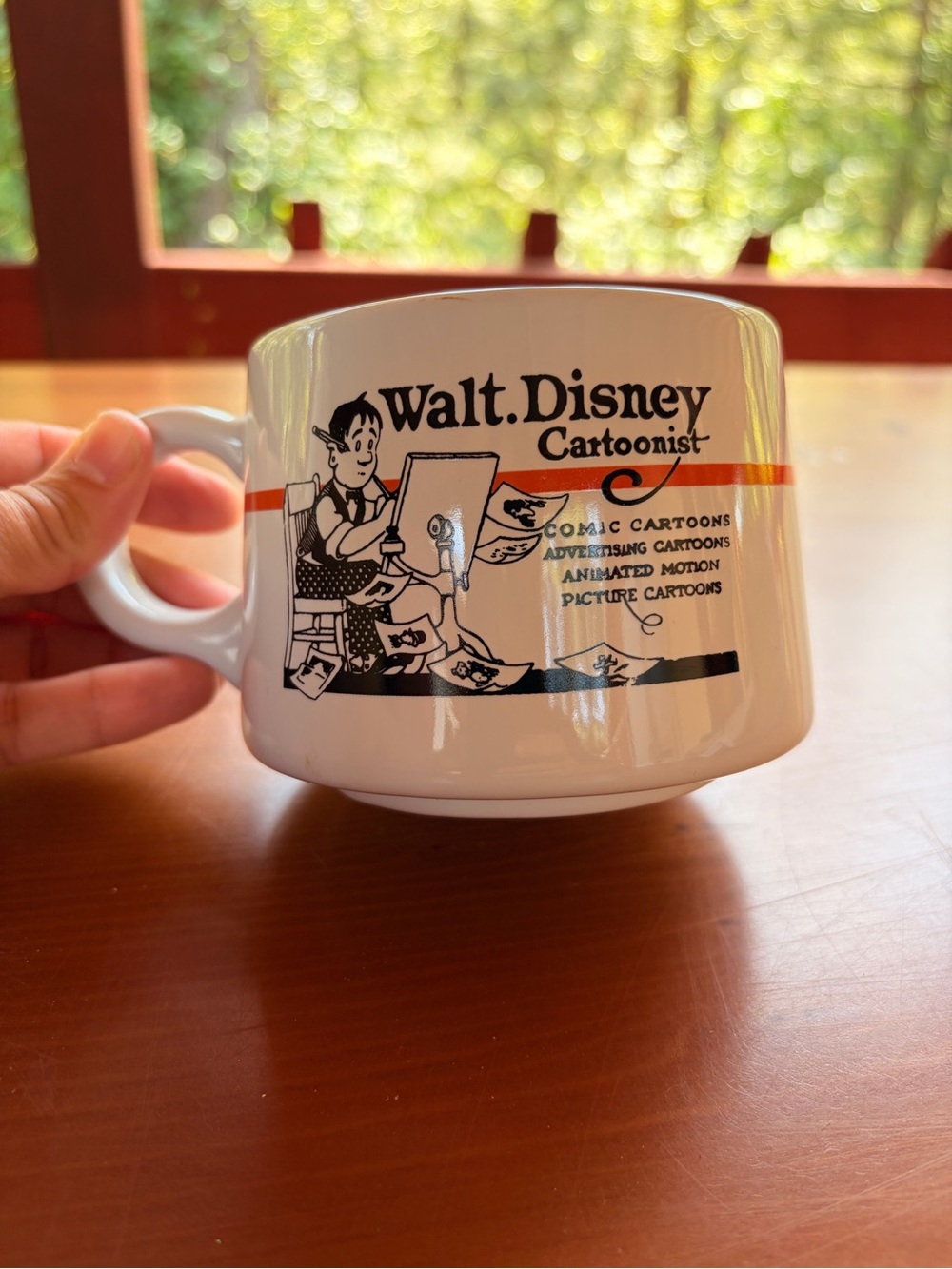 Disney White Ceramic Walt Disney Cartoonist Mug with Orange Accent